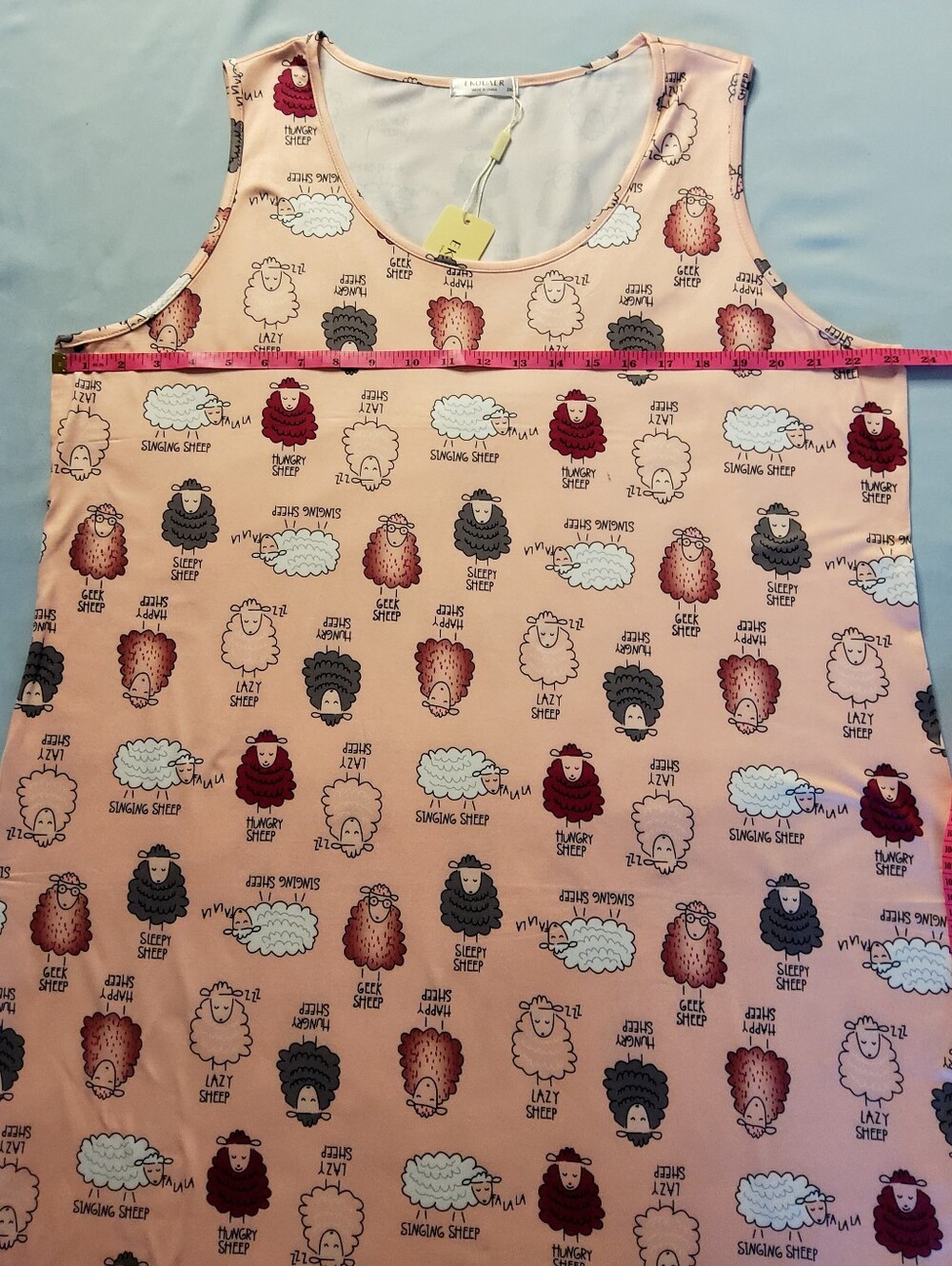 Women's Sleeveless Nightgown Trio -Light Blue Moon & Stars, Pink Sheep Print 2XL - Picture 9 of 16